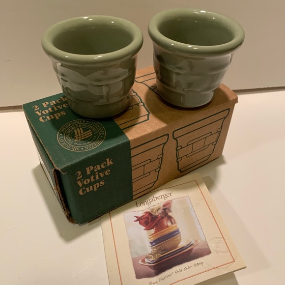 Longaberger Accents Nwt Longaberger 2 Piece Votive Set Sage Poshmark